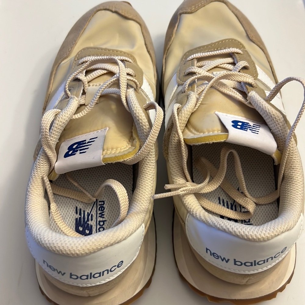 New Balance 237 women’s sneakers.  Beige, tan. Size 8.  Like new.